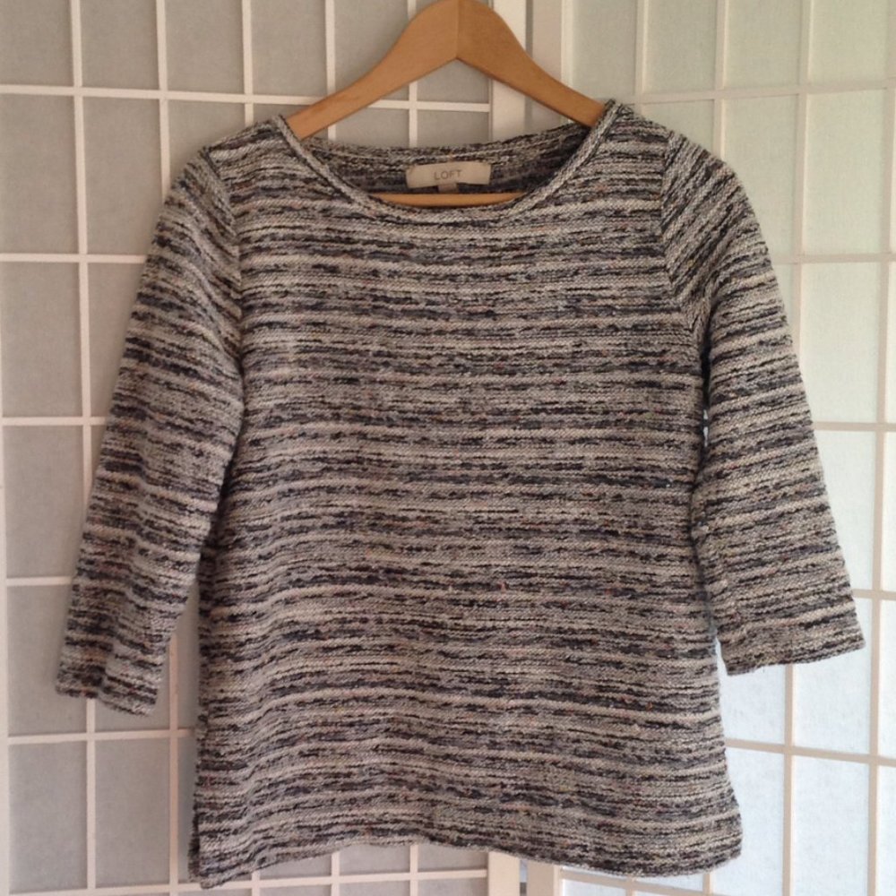 Ann Taylor Loft Chunky Gray Sweater Size XS